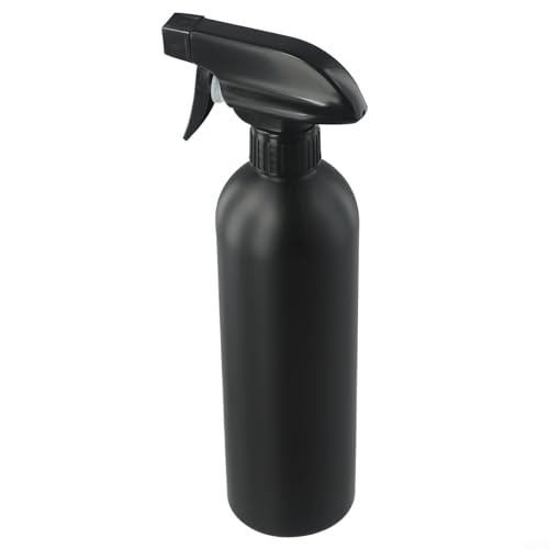 QOXEZY Pulverizador de agua de niebla fina de 500 ml, botella recargable negra para peinado, plantas, nebulización, aseo de mascotas, fugas para prueba de fugas