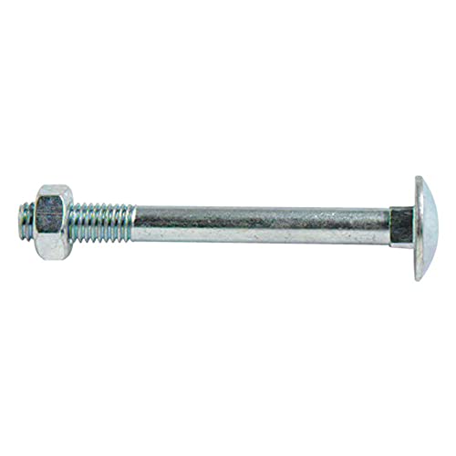 Image of Merriway BH02145 (2 Pcs) Carriage Bolts with Nuts, M8 x 150mm (5 /16 inch x 6 inch) Zinc Plated - Pack of 2 Pieces