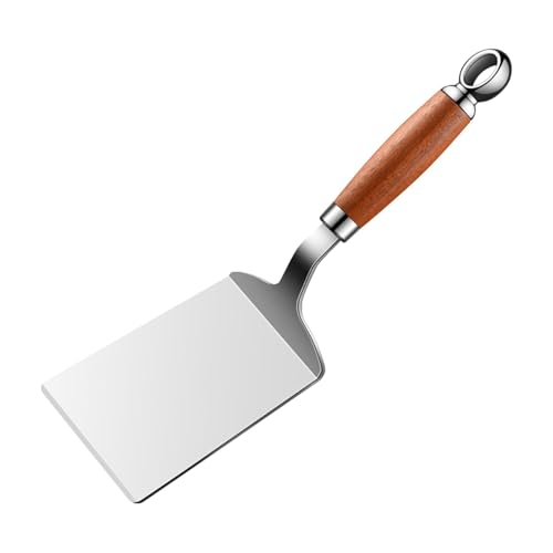 Espátula resistente al calor, espátula de metal para servir y girar | Pinball para tortitas con espátula de metal, Espátula ergonómica Turner, apta para lavavajillas, espátula para parrilla al aire