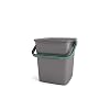 Kis Smart Bio Komposteimer 9L mit Deckel und Henkel, grau/grün, 25.5 x 23 x 25 cm