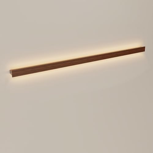 RXPVUXE Aplique De Pared De Grano De Madera Minimalista Moderno, Lámpara De Montaje En Pared Lineal LED De Estilo Nórdico, Accesorio De Iluminación De Pared De Tira Larga for Interiores(60cm)