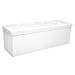 Produktbild COSTWAY Sitzbank bis 300kg belastbar, Sitzbox Sitzwürfel Bank faltbar, Sitzkasten Polsterhocker Truhe, Sitztruhe PVC-Leder, Aufbewahrungsbox 114 x 38 x 38cm (Weiß)