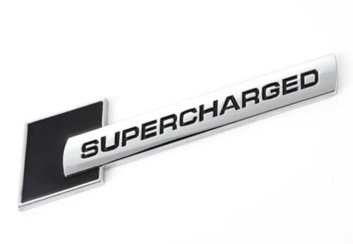 Image of Emblems for Car & Bike Metal Lo.go and Grill Me.tal Lo.go, Auto Accessories for Car Emblem 3D Badge Auto Racing Sport Sticker Grand Tourer Decal. (Chrome Black Supercharged Sticker)