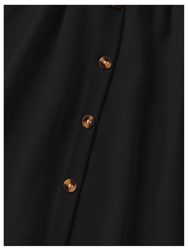 OYOANGLE Girl's Button Front Spaghetti Strap A Line Knee Length Dress Summer Sundress3