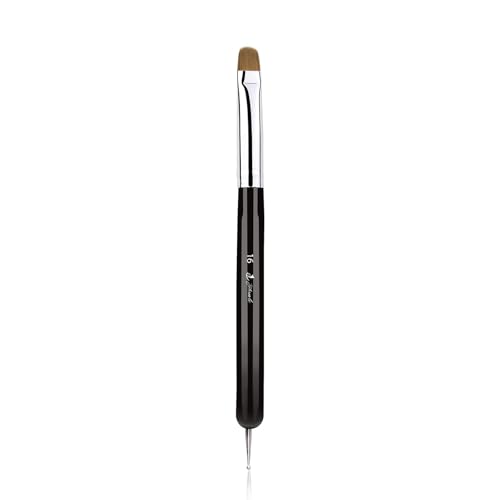 YIHUALE 2 Way French Nail Brush With Dotting Tool (16#, Black)