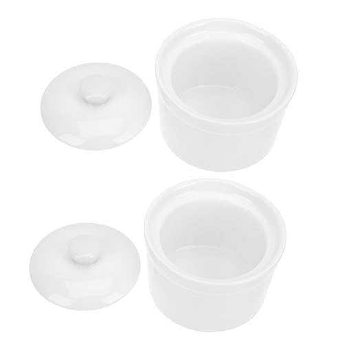 Ipetboom Ciotola in Ceramica Per Zuppa e Stufato, Set 2 Pezzi Da 3.5, Con Coperchio, Per Cottura a Vapore e Dessert, Utensili Da Cucina Resistenti Per Uso Domestico