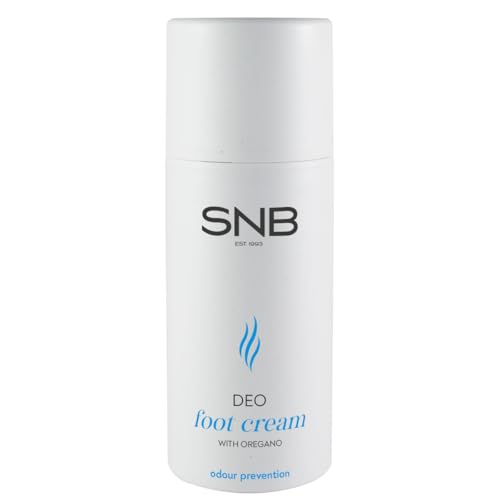 Crema de pies SNB Professional con aceite de orégano y naranja, lavanda, menta y eucalipto, 100 ml, cuidado desodorizante para piel fresca y suave de los pies