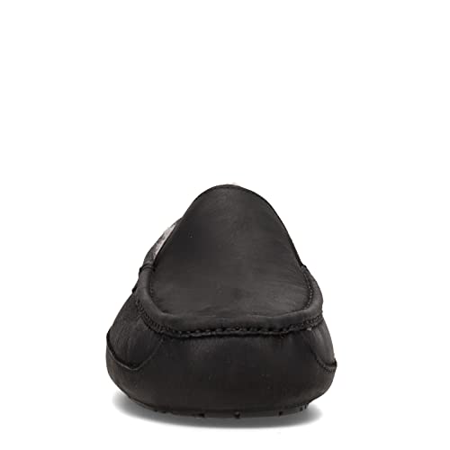 UGG Men's Ascot Slipper, Black Matte Leather, 15