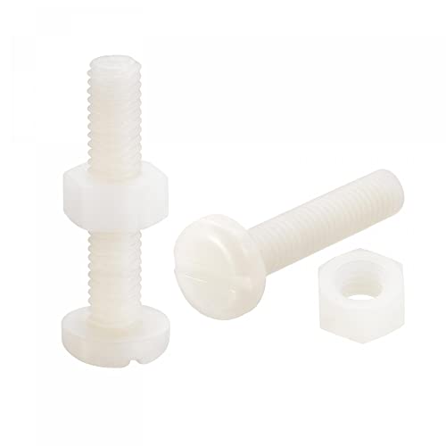Vis en nylon M6 boulon plastique blanc uxcell écrou hexagonal fileté M6x30mm pour machine