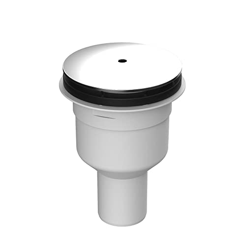 SANIT Duschablauf 823/90S (Abgang ø 50 mm senkrecht mit verchromter Abdeckplatte Flachdichtung für Duschwannen mit Ablauf 90 mm) 34.046.00..0000