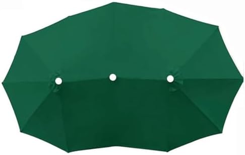 15ft Double Sided Patio Umbrella Replacement Canopy - Anti-UV Waterproof Beach Umbrella Top Cover, 12 Ribs Durable Fabric (Khaki) for Outdoor Shade and Protection