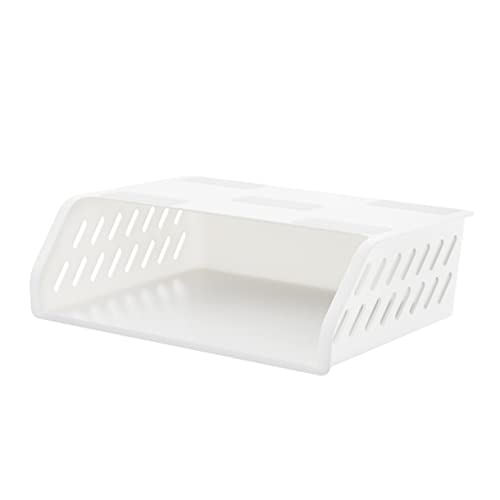 PEPLAYTAL 1pc Wall-mounted Storage Rack White Hollow Out Shelf for Bathroom Kitchen Stylish Under-desk Organizer Practical Hanging Holder for Cosmetics Essentials