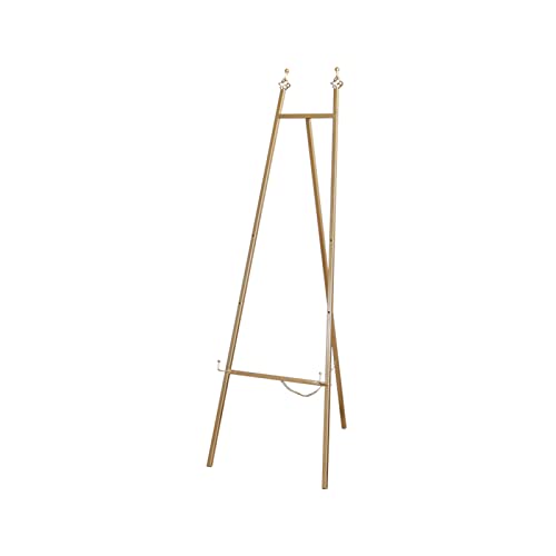 Caballete para artistas, caballete de artista, trípode de metal ajustable para pintar lienzos, 120/150 cm de alto, caballetes de exhibición para carteles en el suelo (tamaño 150 cm, color: oro) (oro 1