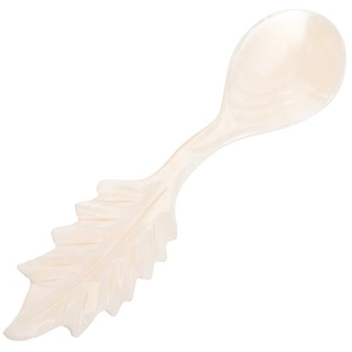 TOYANDONA Cucchiaio a Conchiglia Naturale per Uova di Pesce e Dessert Cucchiaini Artigianali per Uso Domestico e Ristorante Cucchiaio Sicuro e Lucido da 10 CM per Porridge e Cibo