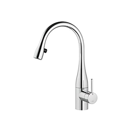 KWC, Miscelatore a leva con doccino estraibile Eve, senza luce, interamente cromato A 190, 10.111.102.000FL