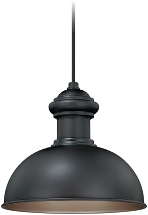 VAXCEL Franklin 1 Light Bronze Farmhouse Outdoor Barn Dome Pendant