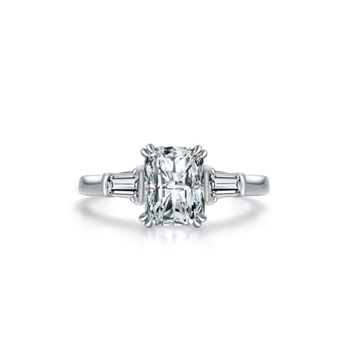 Bague femme argent 925 et zircone cubique rectangulaire pour alliance
