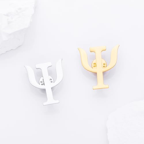 Image of Dr's gift Psychology Psi Symbol Enamel Gold Brooch Psychology Greek Letter Lapel Pin Backpack Hat Badge Jewelry Gift for Psychologists, Psychiatrist, Therapists, Students