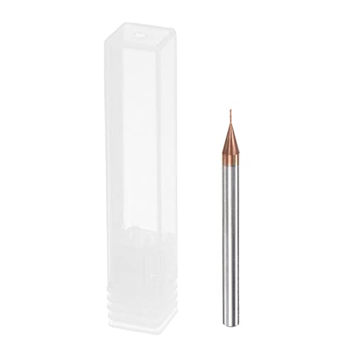 Image of uxcell Square Nose End Mill, 0.5mm Solid Carbide AlTiSin Coated Long Reach CNC Router Bits 2 Flutes Milling Cutter with Extended Neck, 3mm Cutting Length 4mm Shank