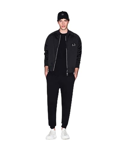 Image of Armani Exchange Men's Stretch Poly Zip Up Blouson Jacket, Black, S