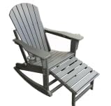 Chaise Adirondack pliante en HDPE gris avec repose-pieds rétractable pour terrasse et balcon