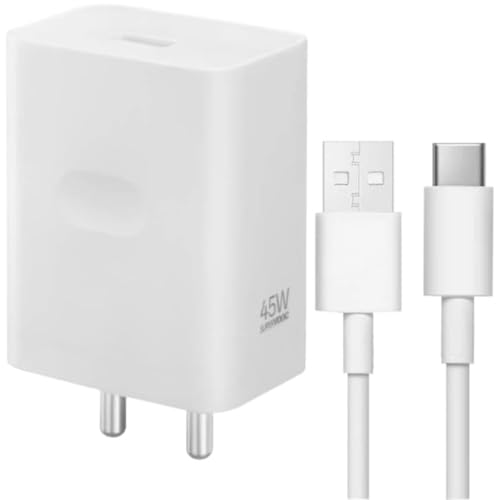 Image of BLACKSHEEP 45W SuperVOOC Fast Charger Adapter Compatible with Oppo Reno 11 /Reno 10 /Reno 11 pro /F25 Pro /F23 /F21s Pro /realme 12x 5G,12 5G,12+,12 Pro+,12 Pro- White, (Adapter & Cable)
