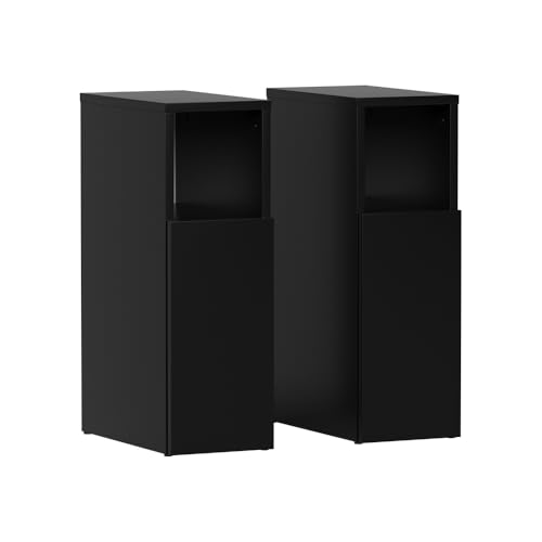 Vicco Nachttisch Enton, Schwarz, 2er Set, geeignet als Ablagefläche neben dem Bett
