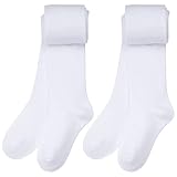 Dxhycc 2 Pack Kids Girls Seamless Cotton Tights School Dress Tights Leggings Stockings for Uniform or Everyday