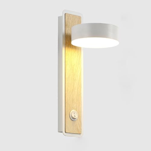 Aplique de pared de metal con acabado de madera para lectura 2