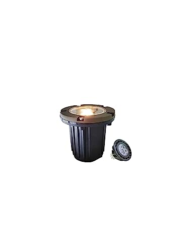 MALORY Low Voltage Landscape Lights, Brass Top Cover 12V Outdoor In Ground Lights, LED Landscape Well Lighting for Pathway, Driveway, Deck Step and Garden 1 Pack with MR16 Bulb (Flat Top)