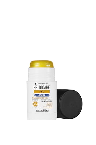 Image of Heliocare 360 Sport Transparent Stick SPF 50+ | Sweat-Proof, On-the-Go Facial Sunscreen Stick for Athletes | Colorless, High UV + Blue-Light Protection, Dermatologist-Tested | 25 g