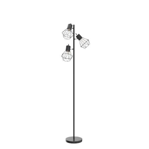 Industrial Floor Lamp, Standing Lamp, Farmhouse Tree Floor Lamp with 3pcs 6W Edison Bulbs, Free Adjustable Cage Heads, Independent Control, Floor Lamp for Living Room, Bedroom, Office, Rustic Home - Image 5