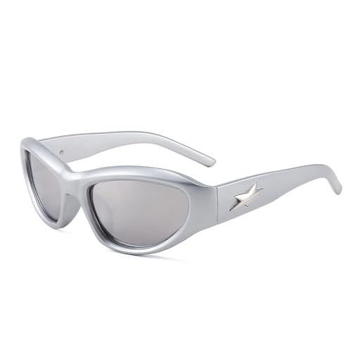 Karsaer Y2K Wrap Around Fashion Sunglasses for Women Men Trendy F...