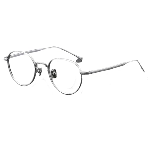 Monture en titane pur exprimez votre personnalité avec ces lunettes rondes vintage argent