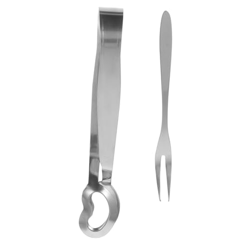 Toyvian Pinzas para Caracoles de Acero Inoxidable Tenedor de Dos Dientes Anticalor para Cocina y Restaurante Herramienta Práctica para Comer Mariscos y Caracoles