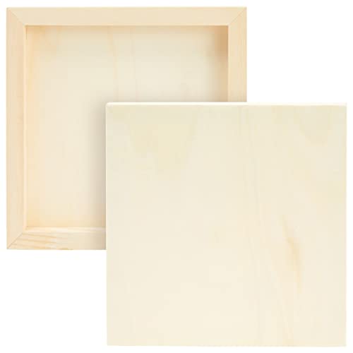 Juvale Wooden Canvas Board - 8 x 8 x 0.75 in, Natural Pine, Pack of 6 - Unfinished Wooden Frames for Crafts - Versatile Art Supply Wood Panel for Painting, Acrylic, Oil & Watercolor by Juvale - Image 7