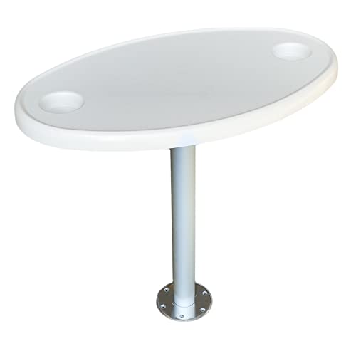 GATE14® ABS Oval Table for Boat or Camper with Aluminium Legs 77 x 51 cm - Image 4
