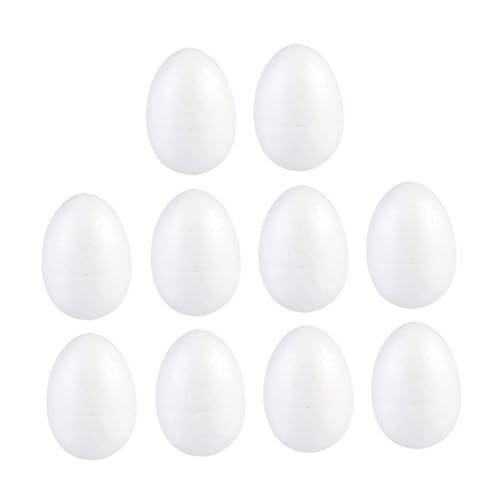 WHAMVOX Huevos de Pascua de Espuma Sólidos para Manualidades DIY Blancos 8 CM Pack de 10 Unidades Decoración Creativa para Festivales Infantiles y Proyectos Artesanales