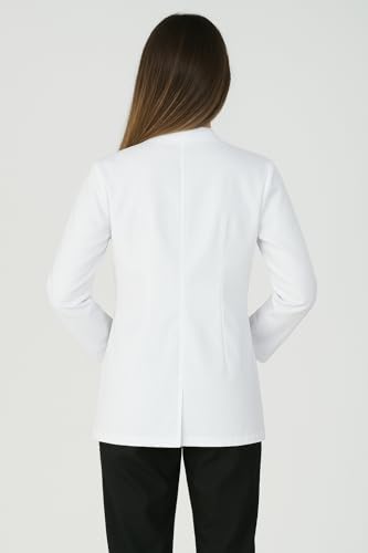 Image of PRAGATI TRENDS Women's Lab Coat Full Sleeves - Polycotton Blend, Button Closure, Long Sleeve, White - Medical, Doctor, Dentist, Hospital Use