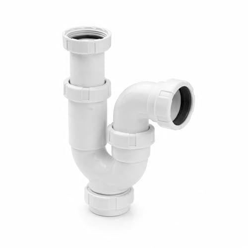 Sifón Curvo Extensible 1 1/2' Ø40 mm con Reducción Ø32 mm| Sifón para Fregadero y Lavabo | Antiolor, Antifugas | Instalación Fácil | Alta Resistencia | Fluvia