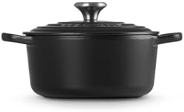 LE CREUSET Signature Enamelled Cast Iron Round Casserole Dish with Lid, 18 cm, 1.8 Litre, Matte Black, 21177180000430