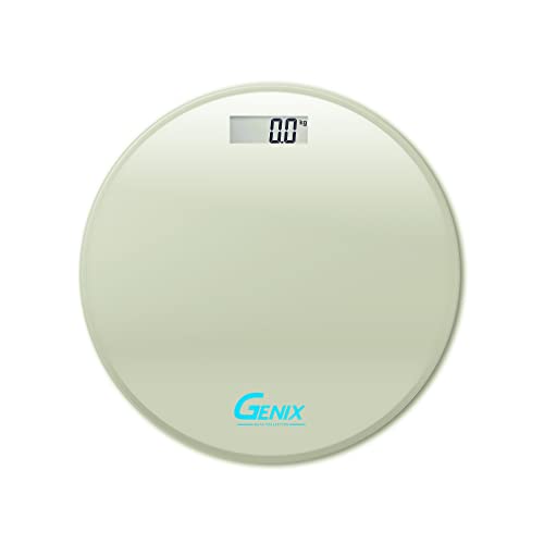 S.I.C Báscula de baño digital con sensor de precisión profesional, ultrafina, de cristal templado, con pantalla LCD, máx. 150 kg (beige)