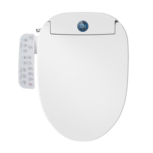 GAICOM Electric Bidet Toilet Seat Elongated, Instant Warm Water, Heated Seat & Warm Air Dryer, Self-Cleaning Nozzle, Side Control Panel, Night Light, Soft Close, Easy Installation