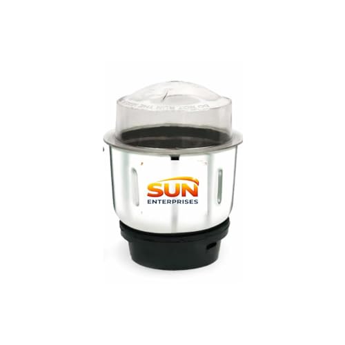 Image of SUN ENTERPRISES Mixer Grinder Blender grinders Jars Stainless Steel Mini Chutney Container without Transparent Clip Lid Strong Coupler Ideal Kitchen Accessory for Dry Wet Mixture Dosa Batter 500 Ml