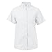 Womens Longer Tail Short Sleeve Oxford Shirt, White, M