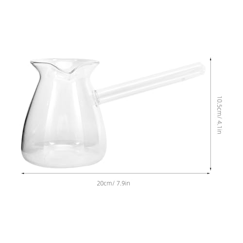Jarra para espumar leche de vidrio transparente con mango ergonómico de 350ml para café 3