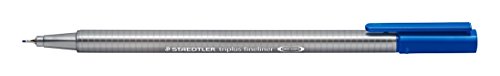 Staedtler Triplus Fineliner 334-3 Tips - Blue (Pack of 10)