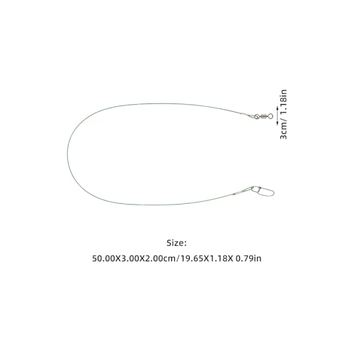 Operitacx 10pcs 150lb alambre líder acero inoxidable 50cm miniatura 2
