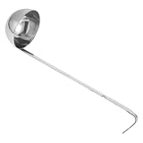 MUCKLILY Suppenkelle mit Langem Griff Hochwertige Schöpfkelle für Präzises Servieren Praktischer Aufhängung für Suppen Soßen und Tee Shops