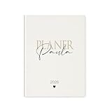 Personalisierter Terminplaner 2026 Din A5 | Hardcover Buchkalender mit Name | Weißes Cover, Wochen- & Jahresübersicht, Geschenkidee – Manufaktur Liebevoll (Planer)